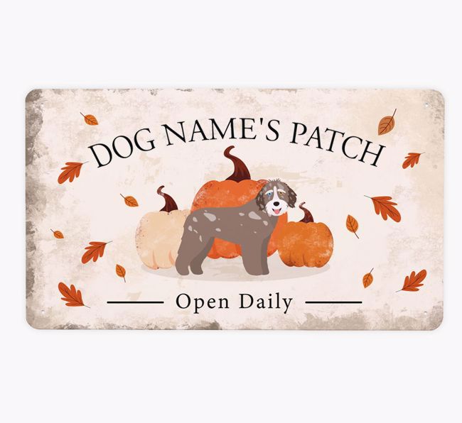 Pumpkin Patch: Personalised {breedFullName} Metal Sign